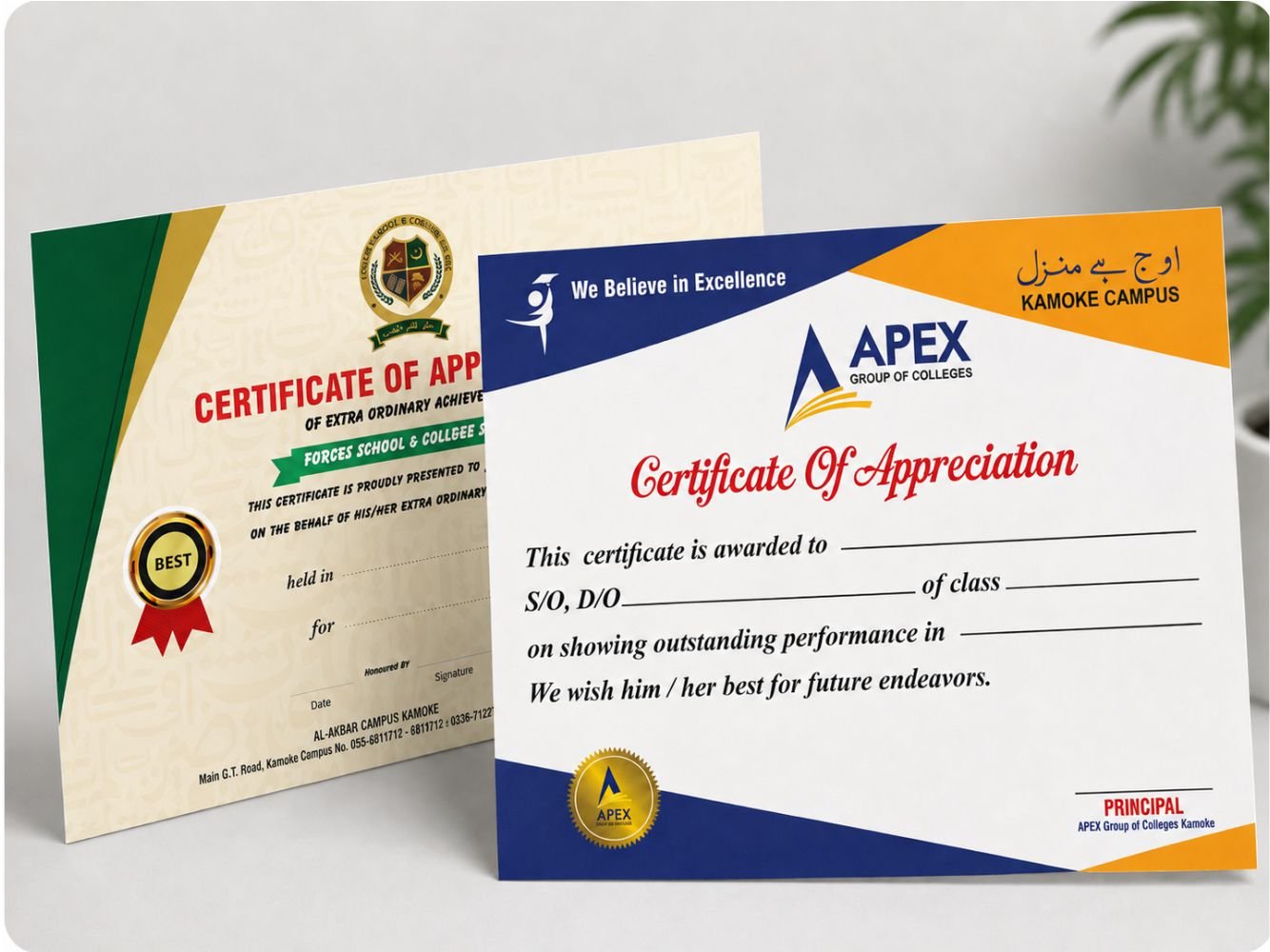 Certificates
