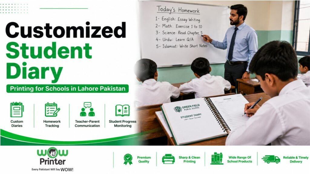 Customized Student Diary Printing for Schools in Lahore Pakistan